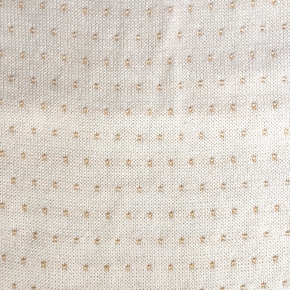 80s Vintage White Sweater Vest w/ Tan Polka Dots - Picture 5 of 8